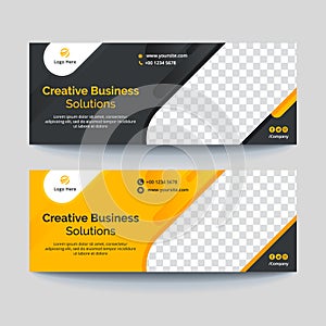 Black and Yellow Corporate Business Cover Banner