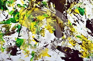 Black yellow dark green contrasts, paint watercolor background, abstract painting watercolor background photo