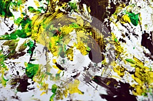 Black yellow dark green contrasts, paint watercolor background, abstract painting watercolor background
