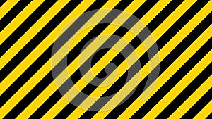 Black and yellow diagonal line striped. Blank vector illustration warning background. Hazard caution sign tape. Space for text