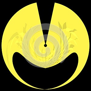black and yellow graphicdesign. disc overlay with texture.