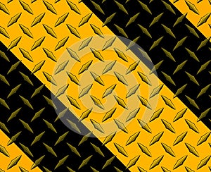 Black yellow iron surface background with diamond plate texture pattern