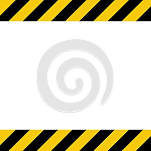 Black and yellow line striped background. Caution tape