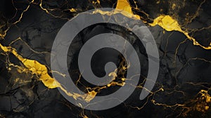 Black and yellow marble background, stone surface