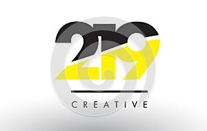 219 Black and Yellow Number Logo Design.