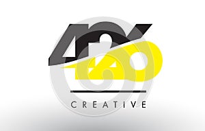 426 Black and Yellow Number Logo Design.