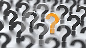 Black and yellow question marks