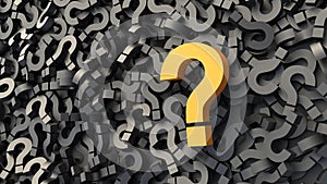 Black and yellow question marks