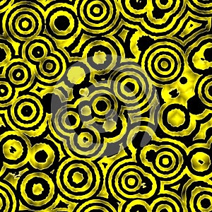 Black And Yellow Retro Circles 