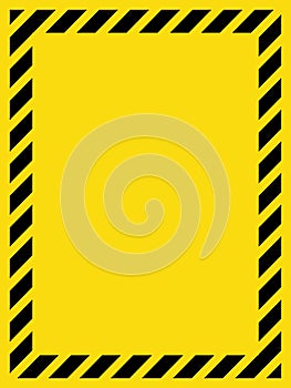 Black and yellow striped blank warning sign, variant No. 3