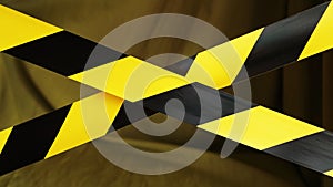 Black and yellow striped tape. Restricted area border