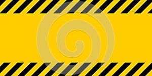 Black and yellow warning line striped rectangular background, yellow and black stripes on the diagonal