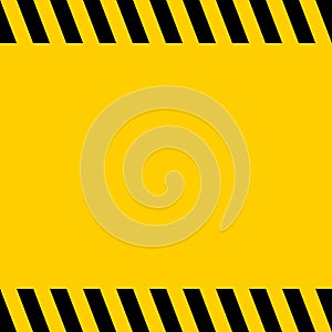 Black and yellow warning line striped square title background, vector sign for warning notifications, template important messages