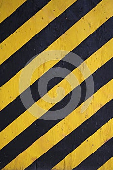 Black and yellow warning stripes