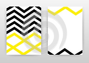 Black yellow wave lines design for annual report, brochure, flyer, poster. Black yellow abstract background vector illustration