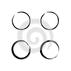 Black Zen Circle Brush Set Vector Design Illustration