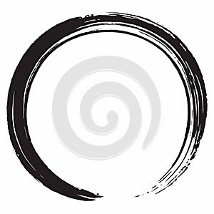 Black Zen Circle Brush Vector Design Illustration