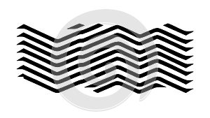 Black Zigzag Wavy Line Pattern Texture, vector design Generative AI