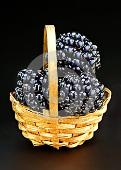 With blackberries basket
