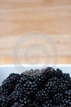 Blackberries with blurred background.