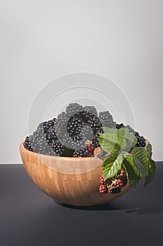 Blackberries grown in the garden, a healthy snack