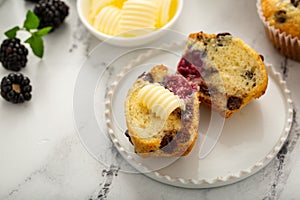 Blackberry and chocolate chip muffins, summer recipe