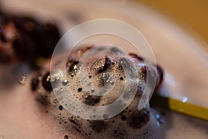 Blackberry close-up in a glass