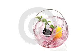 Blackberry cocktail drink isolated