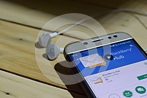 BlackBerry Hub dev application on Smartphone screen