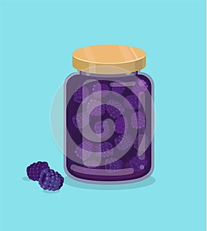 Blackberry jam vector illustration