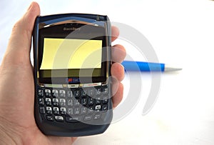 Blackberry with post-it