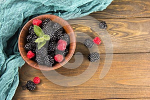 Blackberry with raspberries