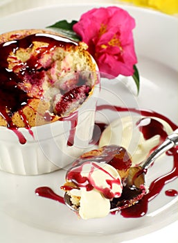 Blackberry Sponge Pudding