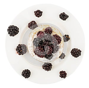 Blackberry tart isolated on white