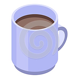 Blackberry tea cup icon, isometric style