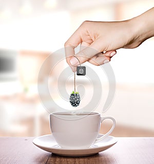 Blackberry tea in a plain white cup | Fruit Tea