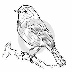Robin Coloring Pages: Outline Art For Children\'s Coloring Book photo