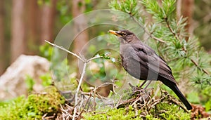 Blackbird in its natural environment , generated by AI
