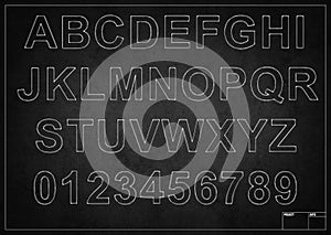 Blackboard with alphabet letters