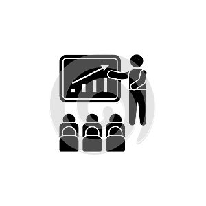 Blackboard analysis training icon. Simple business indoctrination icons for ui and ux, website or mobile application photo
