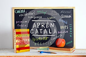 Blackboard in a Catalan Language classroom photo