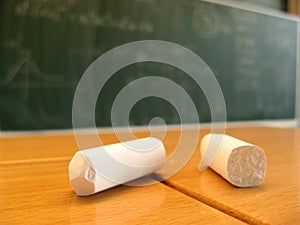 Blackboard and chalk