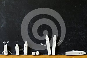 Blackboard and chalk back to school abstract background