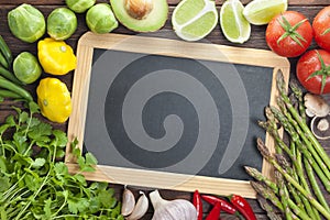 Blackboard Chalkboard Vegetables Sign Background