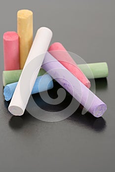 Blackboard and chalks