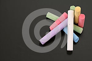 Blackboard and chalks