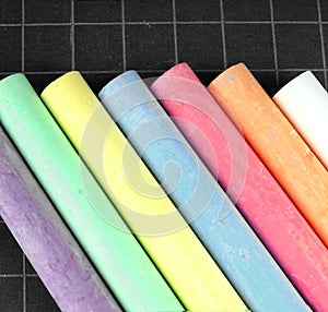 Blackboard and chalks