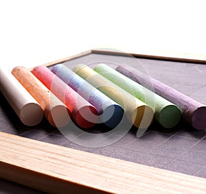 Blackboard and chalks