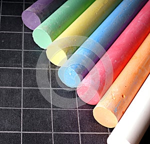 Blackboard and chalks