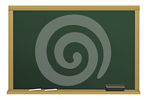 Blackboard with chalks and eraser